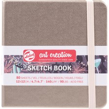 Talens Sketchbook Sert Kapak Eskiz Çizim Defteri 12X12 cm 140 gr 80 Yaprak Metalik Şampanya