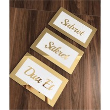 Buypass Sabret-Şükret-Dua Et Üçlü Duvar Tablosu 3lü