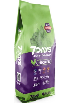 7 Days Tavuk Etli Yetişkin Kedi Maması 18 kg