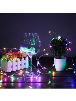 Pazariz Peri LED Pilli Dekoratif Yılbaşı LED Ince Tel 5 LED Işık
