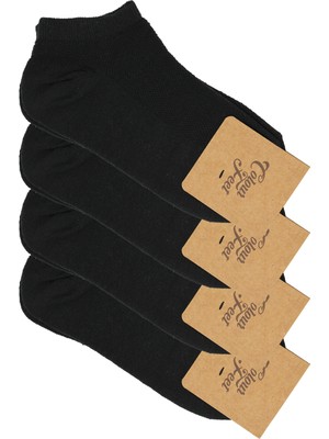 CF Colour Feet 4'lü Paket Siyah Pike Örgü Patik Çorap