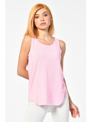 Cotton Candy Yuvarlak Yaka Atlet  - Pembe Pembe - Xs