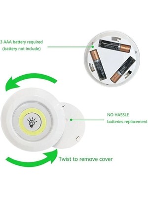 Rucas Uzaktan Kumandalı 3 Lü Spot LED Lamba Kablosuz Pilli Işıldak Dolap Işığı Mutfak Rafı Işığı