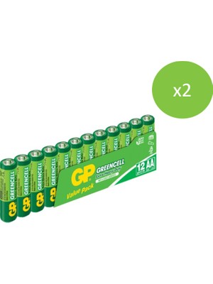 Gp 24'lü Greencell Aa Boy Kalem Çinko Karbon Pil (GP15G-VS12)
