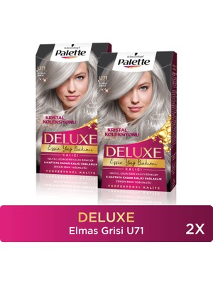 Palette Deluxe U71 Elmas Grisi Saç Boyası Buzul Grisi Krem Formda 2 Adet Uzun Süre Kalıcı Etki