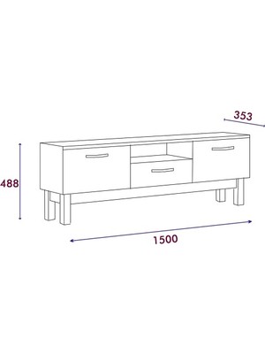 Meltem Çelik - BMdekor BMdekor Tv Sehpası Ses Beyaz Mermer Desen 150 cm