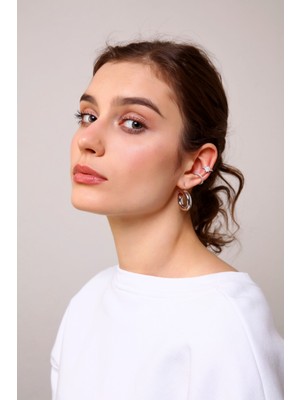 Aurrari 2'li Gümüş Renk Kuzey Yıldızı Earcuff