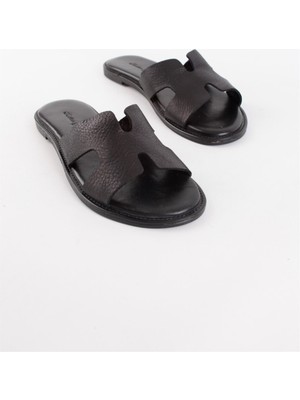 Nilufarr Helen Siyah Hakiki Deri Kadın Terlik