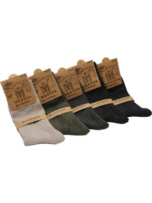 Meguca Socks Erkek ve Kadın Kışlık Termal Etkili Lambswool Yün Çorap 5 Çift