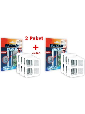 Geseus Sineklik Yaması Sineklik Tamir Bantı Kendinden Yapışkanlı 10X10CM 4AD X2 Paket