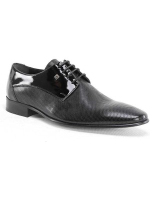 Fosco 5064 Erkek Klasik Ayakkabı-Siyah Rugan Baskılı