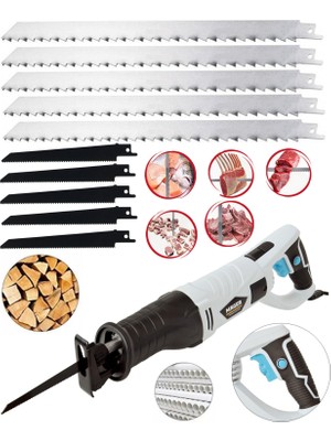 Mager White 4200 Watt 10 Bıçaklı Döner Başlık Tilki Kuyruğu Et Kemik Vs Kesim Makinası Testere