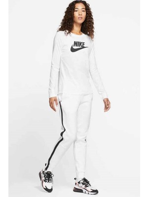 Nike Kadın Uzun Kollu T-Shirt Kadın Sweatshirt BV6171-BEYAZ