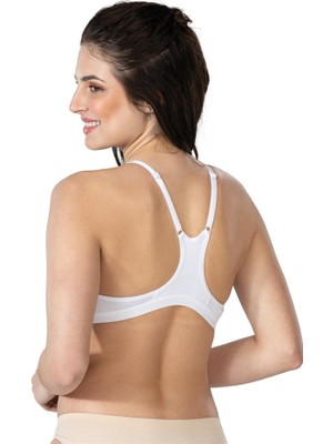 Emay 1416 Modal Cotton Önden Açmalı Sporcu Sütyen Beyaz