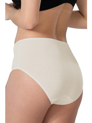 Emay 1445 Modal Cotton Yüksek Bel Dantelli Külot Ten