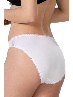Emay 1444 Modal Cotton Dantelli Külot Beyaz