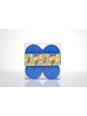 Missi 4'lü Mavi Renk Maxı Tealıght Mum