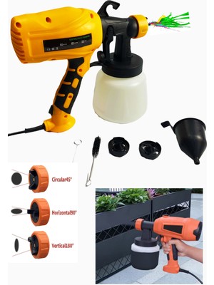 Staxx Power SPG4080 Profesyonel Elektrikli Sprey Boya Tabancası 800W Dezenfektan Püskürtme Makinesi + Çift Nozul