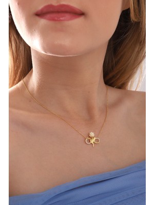 Bilsen Store Kadın 925 Ayar Gümüş Altın Kaplama Sonsuzluk Gül Model 'canım Annem' Yazılı Kolye