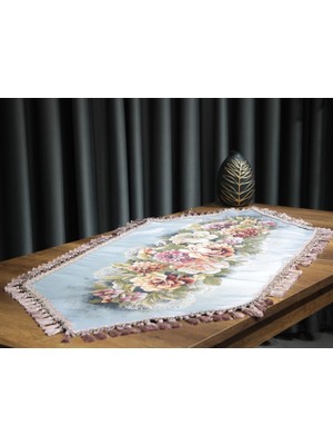 Çeyiz Diyarı Golden Rose Love Lüx Püsküllü Runner Gri