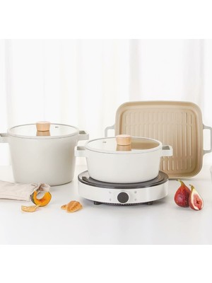 Neoflam Fika Bej 5 Parça Tencere Tava Seti