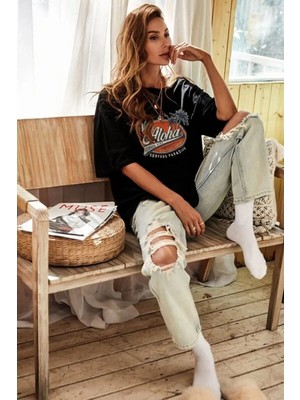 Aloha Baskılı Unisex Tasarım Tshirt
