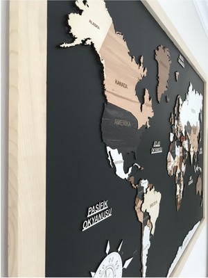 Amorf Design Ahşap Katmanlı Dünya Haritası 90X140