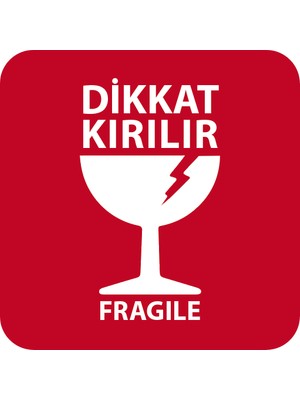 Gg Genç Girişimci Kuşe Sticker 5X5CM 50 Adet - Dikkat Kırılır