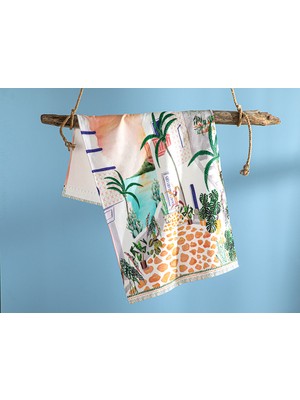 English Home Mikanos Pamuk Dijital Baskı Plaj Havlusu 70 x 150 cm Renkli