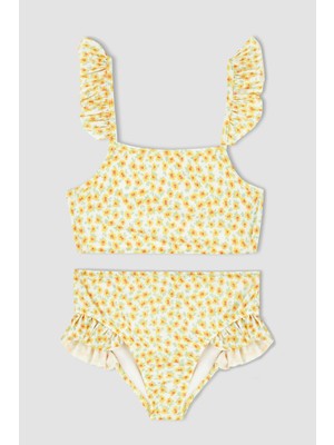 DeFacto Kız Çocuk Desenli Esnek Bikini Takım W7333A622SM