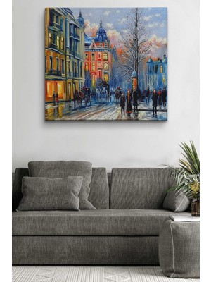 Dünyatablo Kiev Ukranya Yağlıboya Görünüm Dekoratif Kanvas Duvar Tablosu