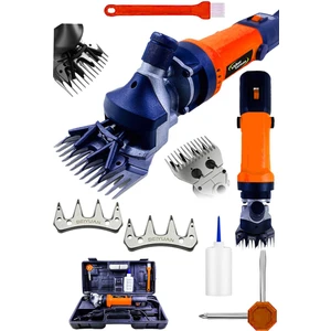 Lieber German 4800 Watt Bakir Sargili Çelik Şanzuman Isınmaz Motorlu Koyun Keçi Kırkma Makinesi + 2 Adet Üst Bıçak