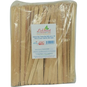 Lokmanavm Adana Şiş Tahta Şiş 240 mm x 10 mm x 2 mm Takribi 200 Adet 1 Paket