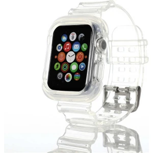 Apple Watch 42MM Krd-27 Şeffaf Renkli Transparan Silikon Kordon