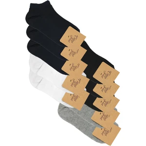 CF Colour Feet 10'lu Paket Pike Örgü Patik Çorap (Siyah, Beyaz, Gri, Lacivert)