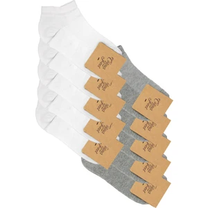CF Colour Feet 10'lu Paket Beyaz-Gri Pike Örgü Patik Çorap
