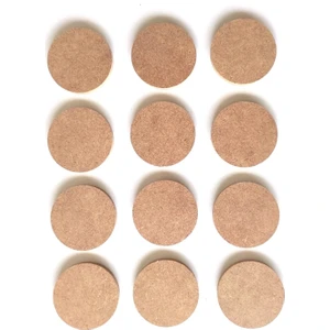 12'li Mini Çok Amaçlı Boyanabilir Yuvarlak Levha / Sunumluk Set 5,5 cm Ham Mdf