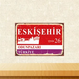 Eskişehir Odunpazarı 20-30 cm Retro Ahşap Tablo TKFX5773