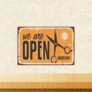 Barber Shop 20-30 cm Retro Ahşap Poster TKFX4168