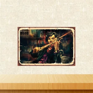 Sherlock Holmes Tasarımlı 20-30 cm Retro Ahşap Tablo TKFX5619