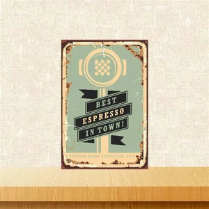 Espresso 20-30 cm Retro Ahşap Poster TKFX3993
