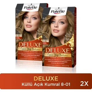 Deluxe Saç Boyası Yoğun Renkler 8-01 Küllü Açık Kumral X 2 Adet