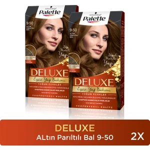 Deluxe Saç Boyası Yoğun Renkler 9-50 Altın Parıltılı Bal X 2 Adet