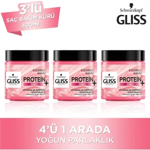 4'Ü 1 Arada Saç Bakım Kürü - Yoğun Parlaklık 400 Ml X3 Adet