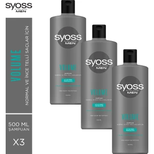 Men Volume Şampuan 500 Ml X3 Adet