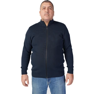 Trist Star Büyük Beden LACİVERT Dik Yaka Fermuarlı Pamuklu Erkek Hırka