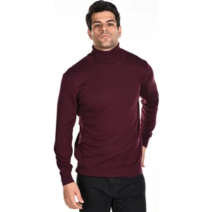 Trist Star Erkek Bordo %100 Pamuk Balıkçı Yaka Triko Kazak TRIST-1105