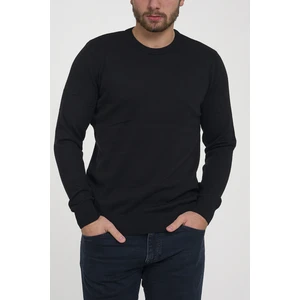 Trist Star  Erkek Siyah  %100 Pamuk Bisiklet Yaka Triko Kazak TRIST-1101