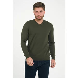 Trist Star Erkek Haki %100 Pamuk Bisiklet Yaka Triko Kazak TRIST-1102