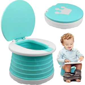 Mooiebaby's Katlanabilir Çocuk Tuvaleti, Çok Fonksiyonlu Alıştırma Tuvaleti, Carry Potty , Taşınabilir Lazımlık(Yeşil)